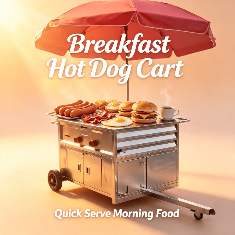 Compact Mobile Snack Food Cart - Hot Dog Vending Cart recension och pris