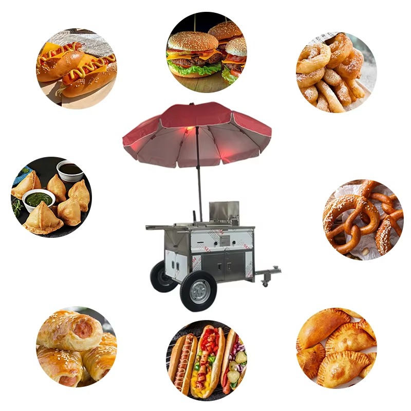 Compact Mobile Snack Food Cart - Hot Dog Vending Cart recension och pris