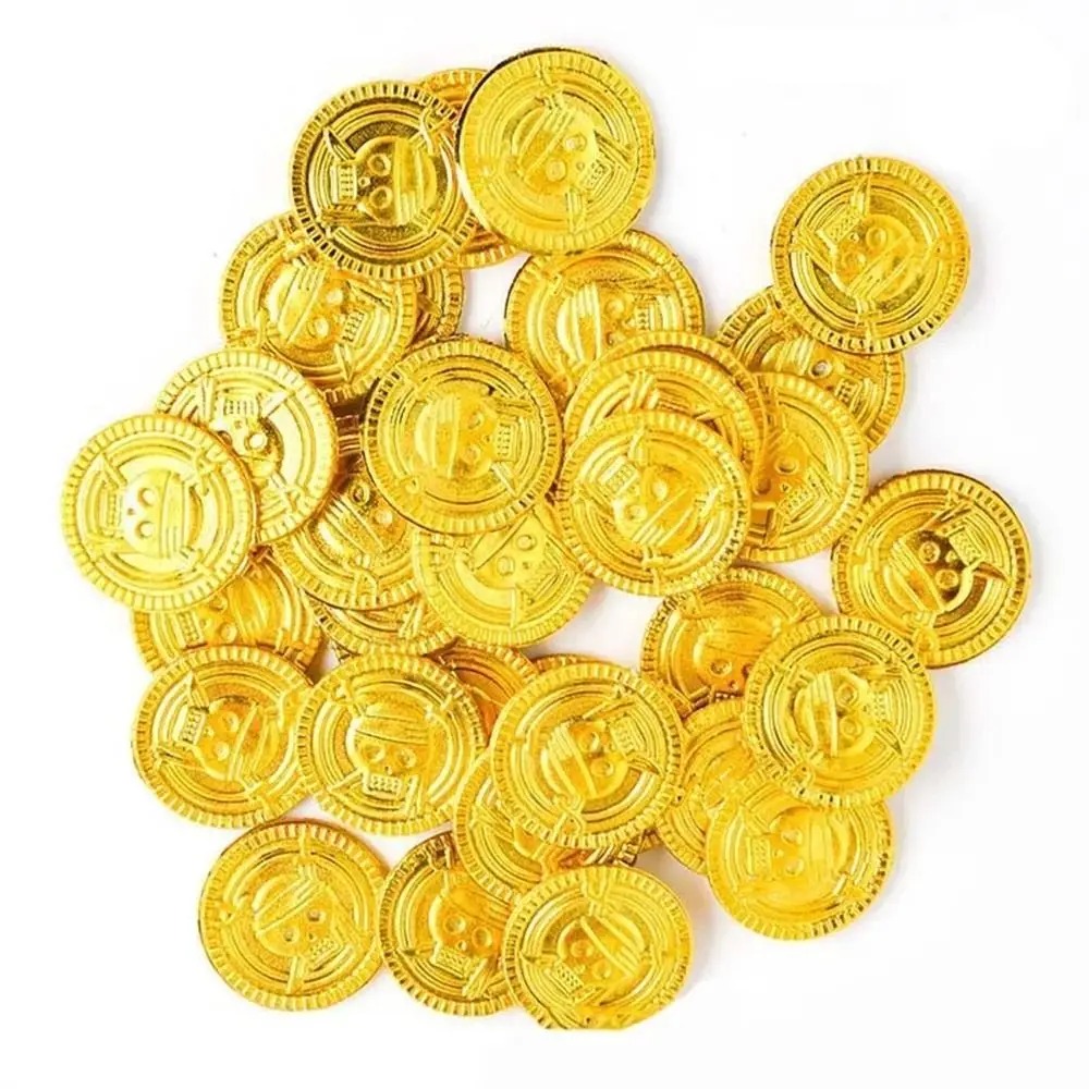 Plastic Pirate Gold Coins Gold - Arcade Game Coin recension och pris